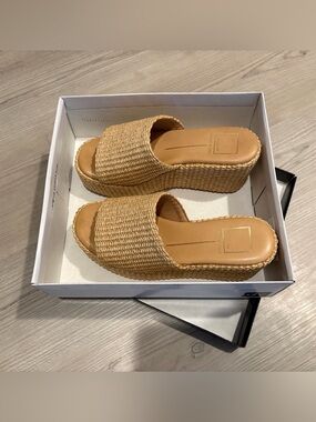 Dolce Vita Natural Jocelyn Woven Platform slides